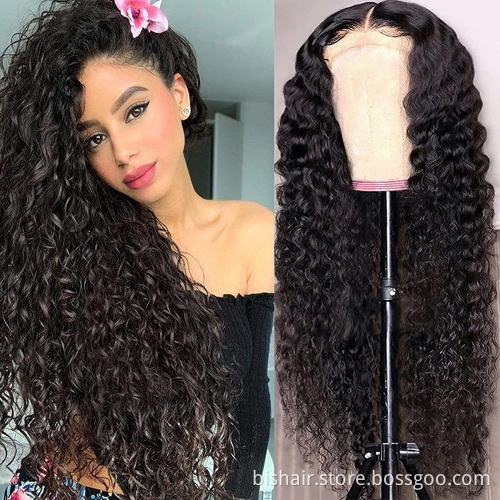 BIS loose deep wave front wig 13x4 human hair wigs front transparent lace deep curly closure human hair wigs for black woman